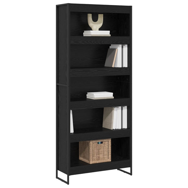 Bücherregal 2er Set Schwarz Eiche