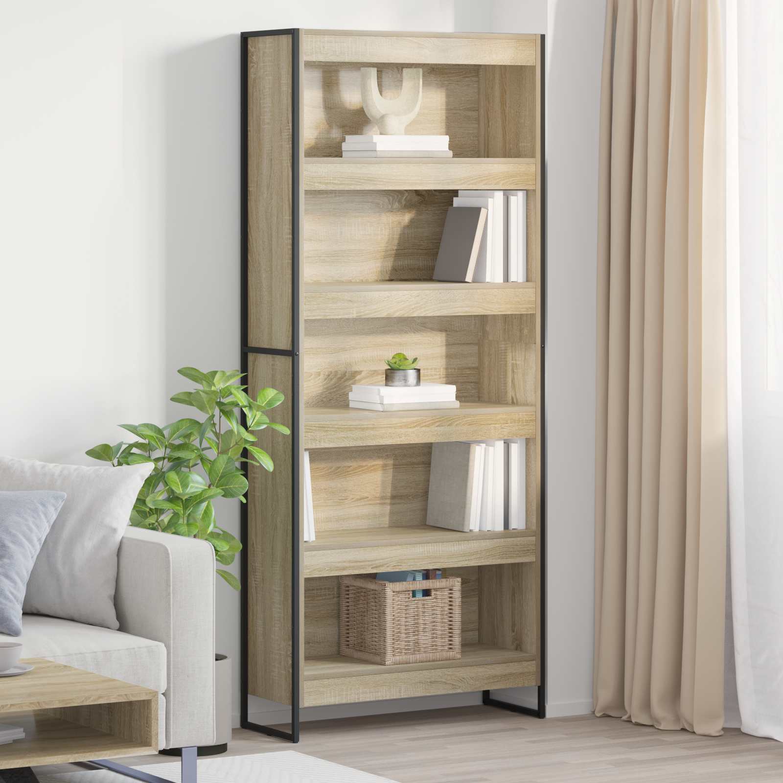Bücherregal Sonoma Eiche, 2er-Set