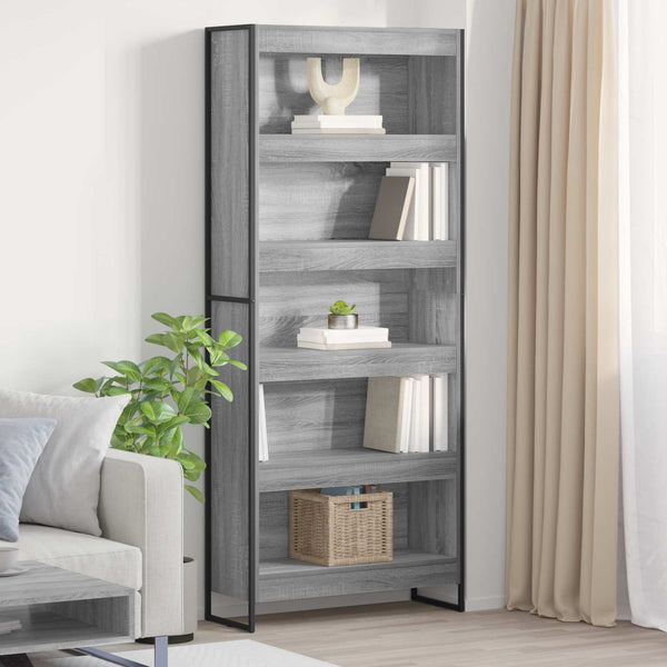 Bücherregal 2er-Set, Grau Sonoma, 80x189,5 cm