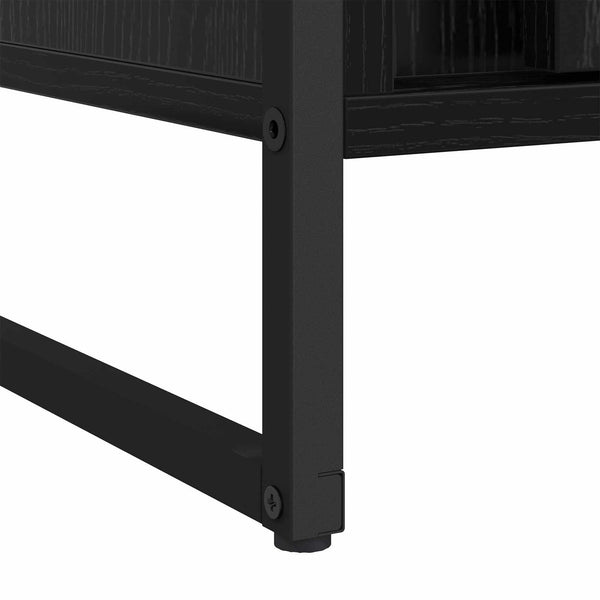 Kleiderschrank mit Tür, 2er Set, Schwarz Eiche