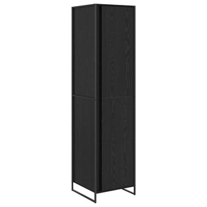 Kleiderschrank mit Tür, 2er Set, Schwarz Eiche