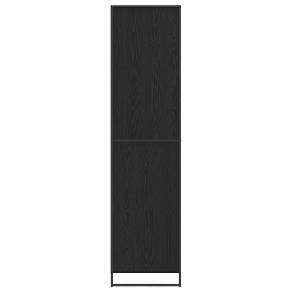 Kleiderschrank mit Tür, 2er Set, Schwarz Eiche