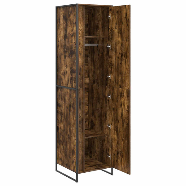 Kleiderschrank 2er Set Rauchfarbe 50x50x200cm