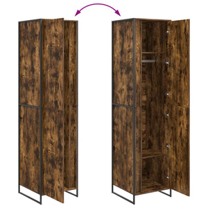 Kleiderschrank 2er Set Rauchfarbe 50x50x200cm