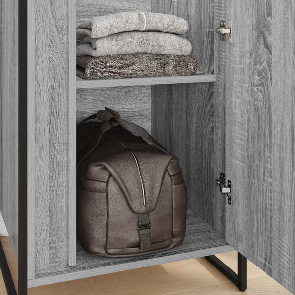 Kleiderschrank 2er Set Grau Sonoma 50x200 cm