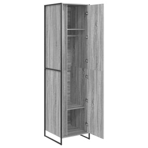 Kleiderschrank 2er Set Grau Sonoma 50x200 cm