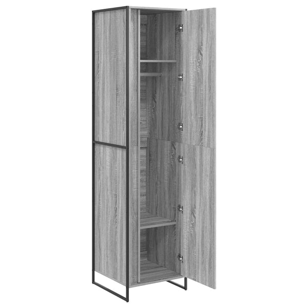 Kleiderschrank 2er Set Grau Sonoma 50x200 cm