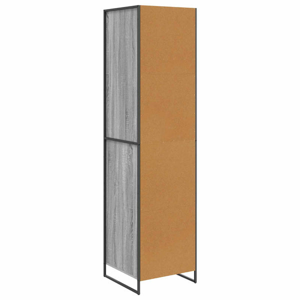 Kleiderschrank 2er Set Grau Sonoma 50x200 cm