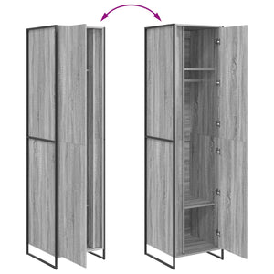 Kleiderschrank 2er Set Grau Sonoma 50x200 cm