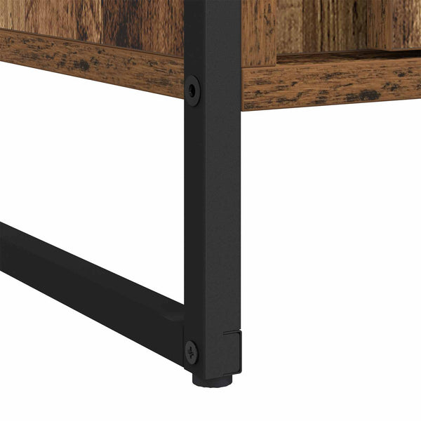 Kleiderschrank mit Tür, 2er-Set, Altholz