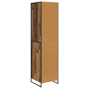 Kleiderschrank mit Tür, 2er-Set, Altholz
