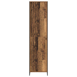 Kleiderschrank mit Tür, 2er-Set, Altholz