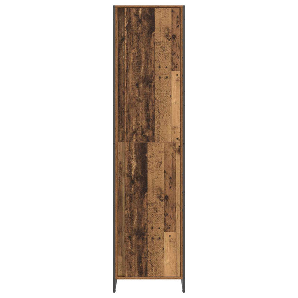 Kleiderschrank mit Tür, 2er-Set, Altholz