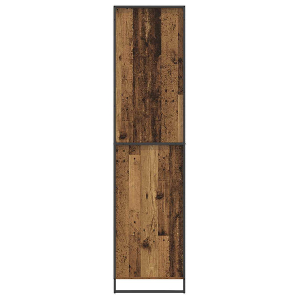 Kleiderschrank mit Tür, 2er-Set, Altholz