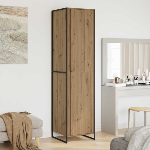 Kleiderschrank mit Tür, 2er Set, Eiche
