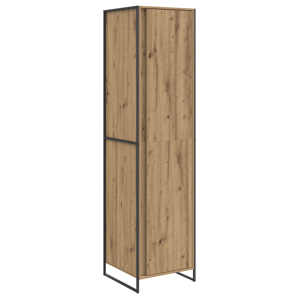 Kleiderschrank mit Tür, 2er Set, Eiche