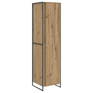 Kleiderschrank mit Tür, 2er Set, Eiche