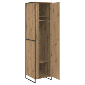 Kleiderschrank mit Tür, 2er Set, Eiche