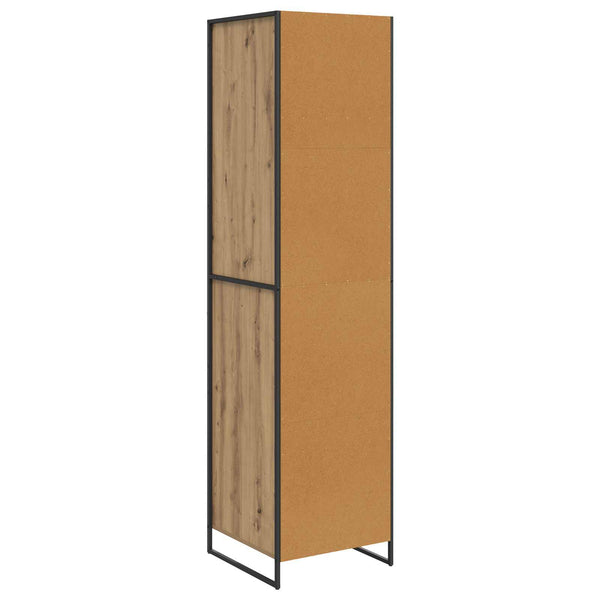 Kleiderschrank mit Tür, 2er Set, Eiche