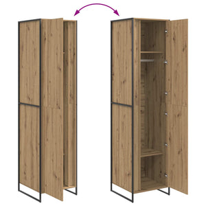 Kleiderschrank mit Tür, 2er Set, Eiche