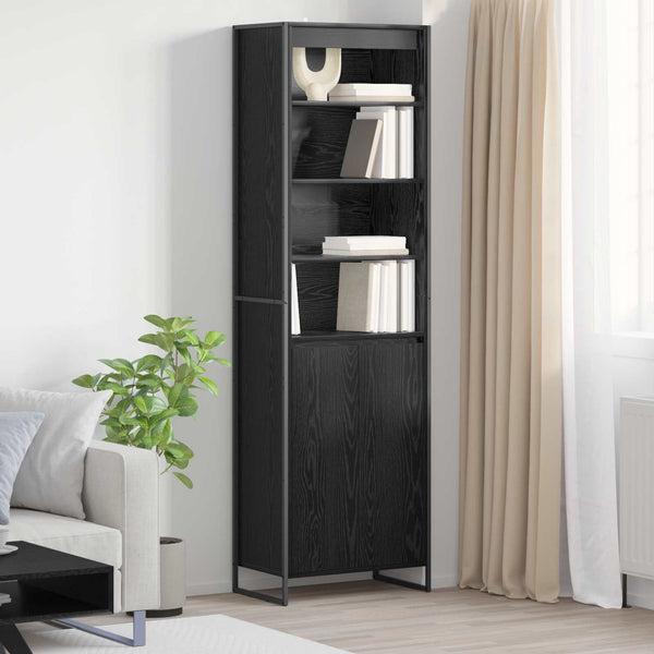 vidaXL Armoires hautes noir aspect chêne 60 x 36 x 200 cm