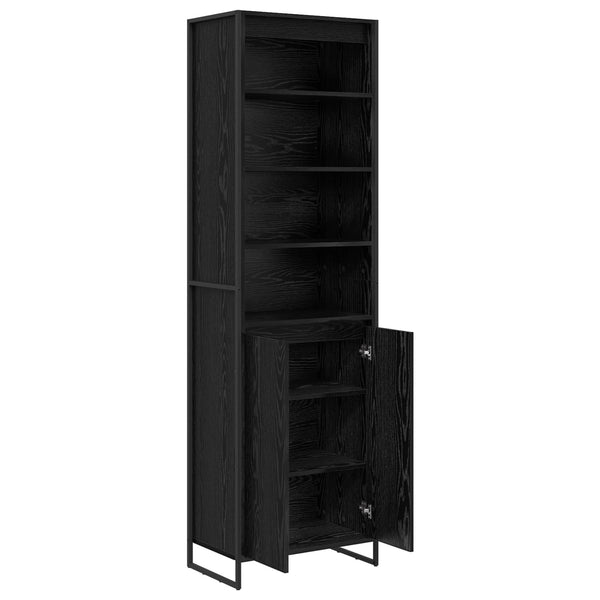 vidaXL Armoires hautes noir aspect chêne 60 x 36 x 200 cm