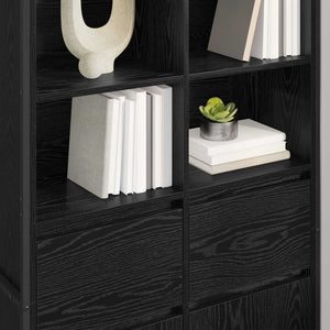 Sideboard Schwarz Eichen-Optik, 2er-Set