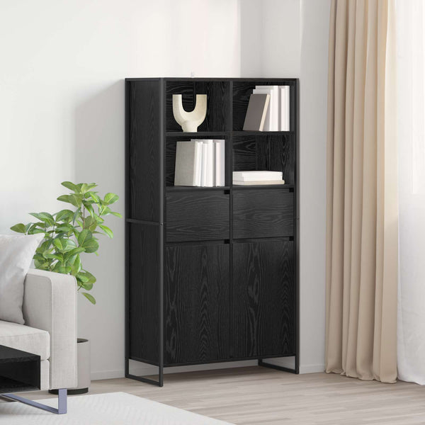 Sideboard Schwarz Eichen-Optik, 2er-Set