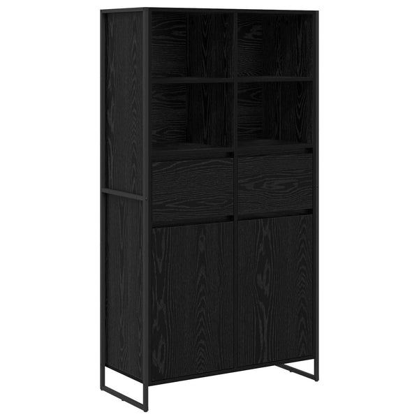 Sideboard Schwarz Eichen-Optik, 2er-Set