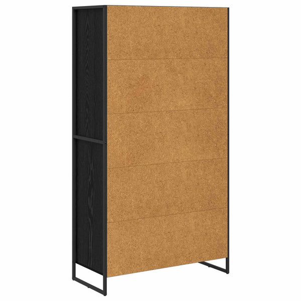 Sideboard Schwarz Eichen-Optik, 2er-Set
