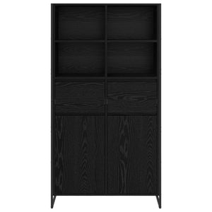Sideboard Schwarz Eichen-Optik, 2er-Set