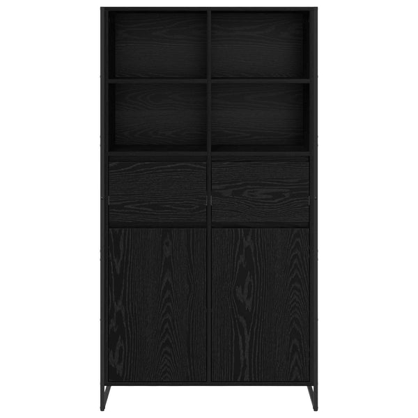 Sideboard Schwarz Eichen-Optik, 2er-Set