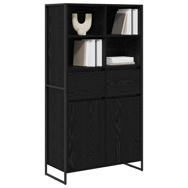 Sideboard Schwarz Eichen-Optik, 2er-Set