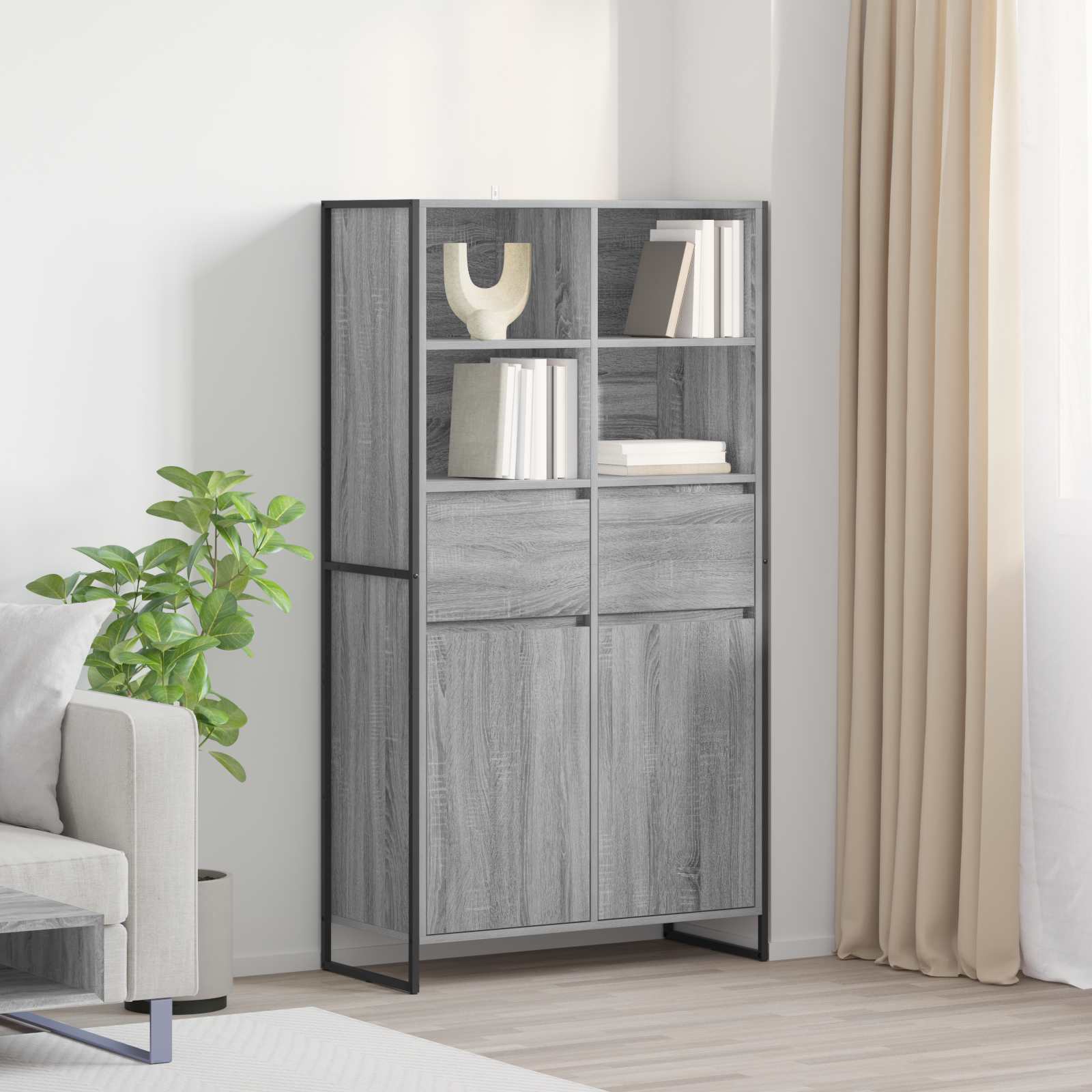 Graues Sideboard Sonoma, 2-teilig