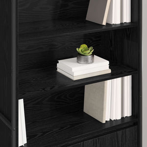 Hoher Schrank, Schwarz Eiche, 79x36x200 cm