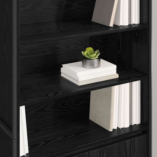 Hoher Schrank, Schwarz Eiche, 79x36x200 cm