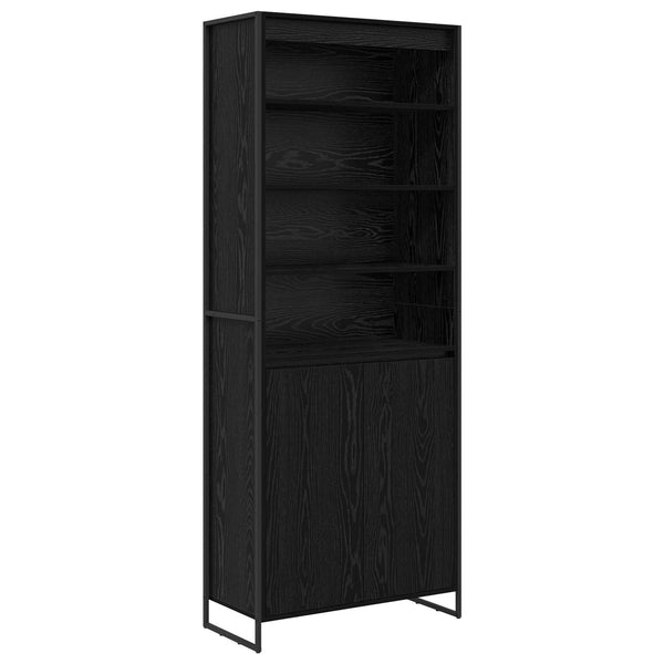 Hoher Schrank, Schwarz Eiche, 79x36x200 cm