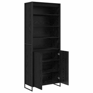 Hoher Schrank, Schwarz Eiche, 79x36x200 cm