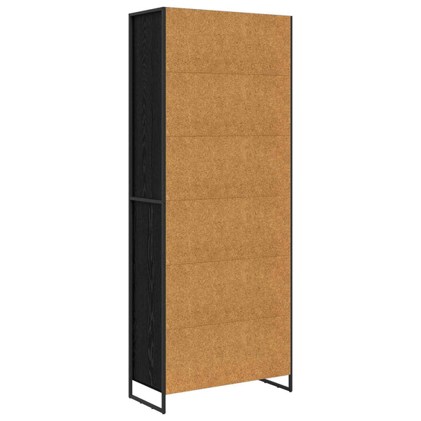 Hoher Schrank, Schwarz Eiche, 79x36x200 cm
