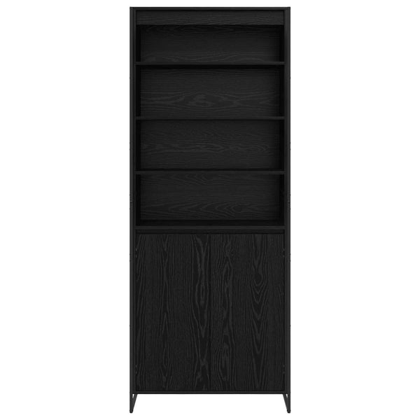 Hoher Schrank, Schwarz Eiche, 79x36x200 cm