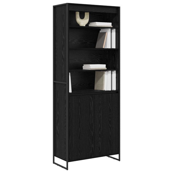 Hoher Schrank, Schwarz Eiche, 79x36x200 cm
