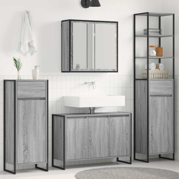 Badezimmermöbel Set Grau Sonoma