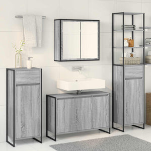 Badezimmermöbel Set Grau Sonoma