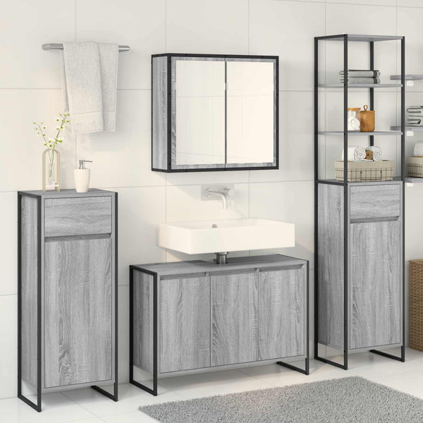 Badezimmermöbel Set Grau Sonoma