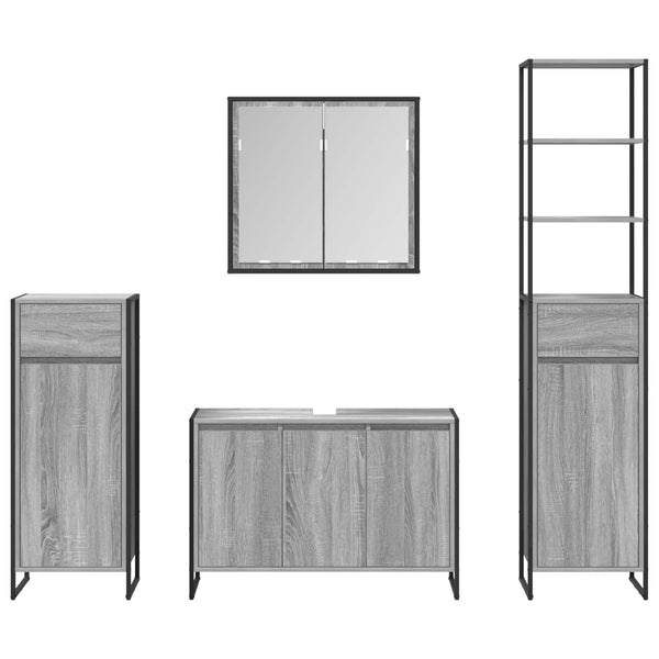 Badezimmermöbel Set Grau Sonoma