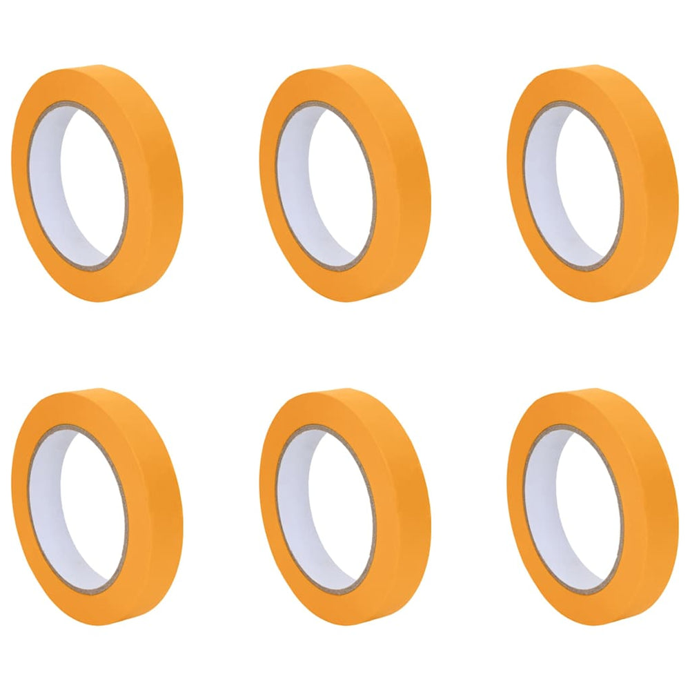 vidaXL Masking Tapes 6 pcs Yellow 19mm x 50m Paper
