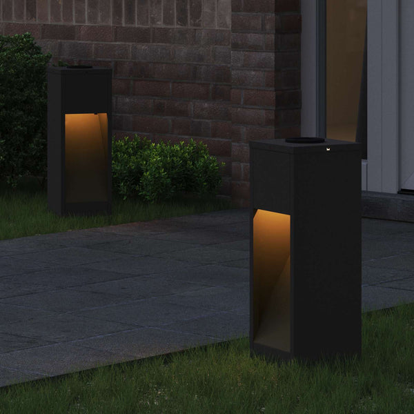 Solar LED Wegeleuchte Schwarz 2er-Set