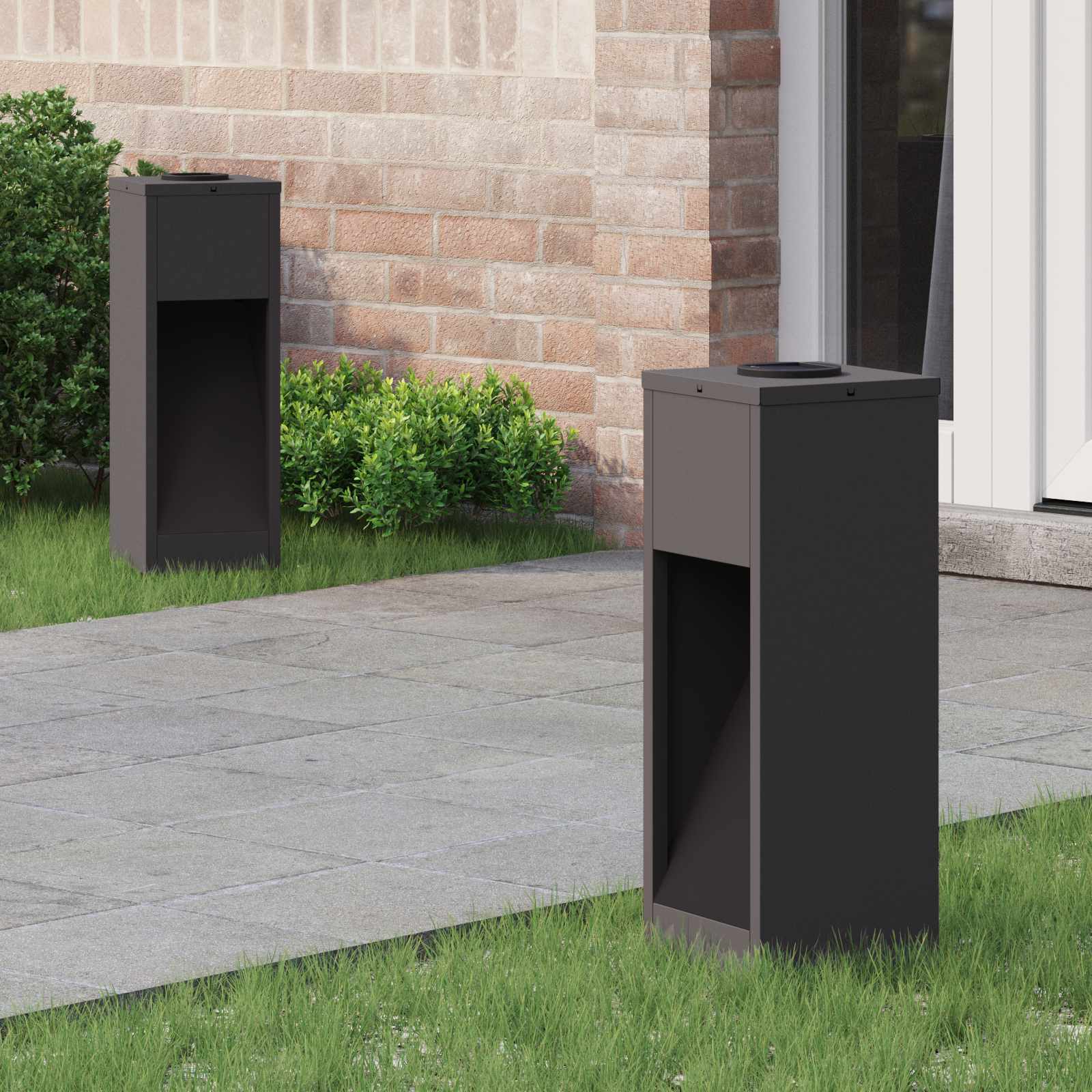 Solar LED Wegeleuchte Schwarz 2er-Set