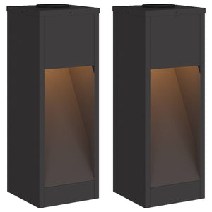 Solar LED Wegeleuchte Schwarz 2er-Set