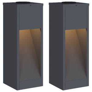 Solar LED Wegeleuchte 2er Set Anthrazit